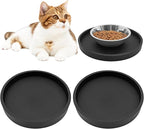 BNOSDM 2 Pack Cat Feeding Mat Pet Silicone Food Mat Black Dog Feeding Mats by BNOSDM