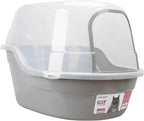 Petphabet Jumbo Hooded Cat Litter Box, Extra Large Gray by Petphabet