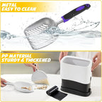 Cat Litter Scooper with Holder, Metal Cat Litter Scoop, Kitty Poop Scooper Stand - Image 5