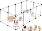 12 Panels Transparent Small Animals Playpen, Plastic Enclosure, Puppy Play Pen by VISCOO