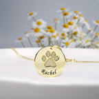 Personalized Cute Dog Cat Paw Name Necklace Forever Love Custom Heart Pendant - Image 4