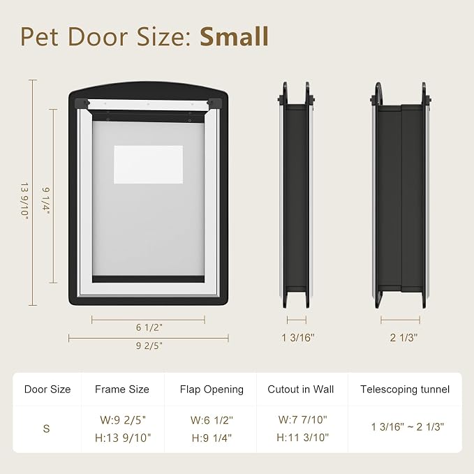 MAVRICFLEX Cat Door for Door, All-Stainless Steel Frame Cat Door - Image 5