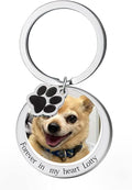 Custom Pet Photo Keychain Personalized Photo Pawprint Dog Tag Keychain Engraved by Eletizy