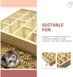Wooden Hamster Maze Toy Multi-Grid Maze Household Hamster Hideaway Toy Small - Image 3