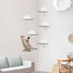 Cat Wall Shelves Furniture Set of 6, Wooden Cat Steps for - Image 4