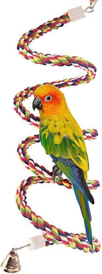 Bird Rope Perch Parakeet Toys, Spiral Cockatiel Toy, Cage Accessories by Petsvv