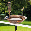 DREAMSOUL Deck Bird Bath with Feeder, Metal Birdbath Bowl by DREAMSOUL