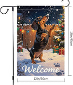 Dachshund Welcome Garden Flag 12x18 Inch Double Sided Christmas Burlap Yard - Image 3