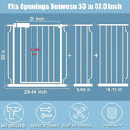 White Extra Wide Baby Gate 53-57.5 inch - Image 2