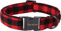 Unique style paws Christmas Dog Collar Metal Buckle Red Black Plaid Puppy by Uniquestylepaws