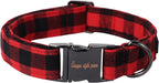 Unique style paws Christmas Dog Collar Metal Buckle Red Black Plaid Puppy by Uniquestylepaws