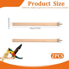 2PCS Bird Perches for Cage Wooden Parrot Perch Stand, Parrot Perches Toys Wood - Image 2