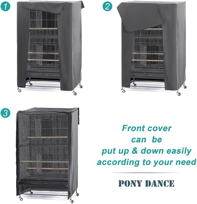 PONY DANCE Pets Product Universal Birdcage Cover Blackout & Breathable Birdcage - Image 4