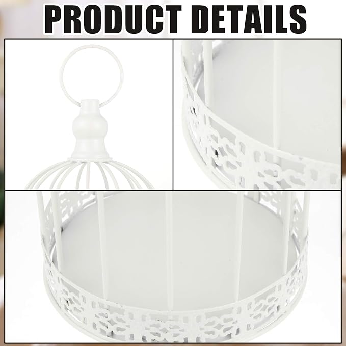 Sliner 4 Pcs Birdcage Candle Holder Valentine Decorative Bird Cages - Image 3