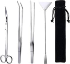 15in Aquascaping Tools, 4 in 1 Long Aquarium Tweezers Scissors Spatula by FISTOY+Aquarium+Supplies
