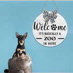 Welcome It's Basically a Zoo in Here Sign, Funny Pet Front Door Sign, Welcome - Image 7