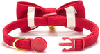Soft Corduroy Cat Collar with Bell and Bowtie, Safety Breakaway Clasp, - Image 3