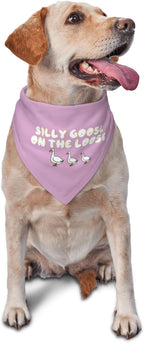 Silly Goose on The Loose Triangle Dog Bandana, Summer Bandana Funny Triangle by vercosee