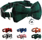 Green Plaid Bow Cat Collar by YOUALSO