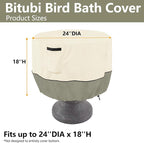 Bitubi Bird Bath Cover（24"x18"） 600D Oxford Cloth Garden Fountain Statue - Image 2