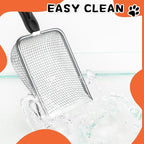 Cat Litter Scoop, Sturdy Litter Cleaner Corner Shovel, Stainless Steel Mesh - Image 7