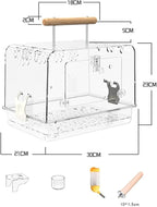 Hamster Cage Bird Travel Cage Portable Clear Accessories Acrylic Villa Bird - Image 4