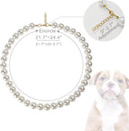 Chunky Pearl Dog Collar Large Breed, Adjustable Dog Necklace, Beaded Dog Collar - Image 2