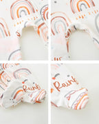 Neutral Baby Clothes Boy Girl Footed Cotton Long Sleeve Double Zipper Onesie - Image 4