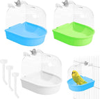 Tfwadmx 3Pcs Bird Bath for Cage Hanging Parakeet Bath Box Clear Bird Bathtub by Tfwadmx