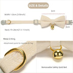 Soft Corduroy Cat Collar, Plaid Pattern, - Image 4