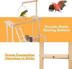 Pet Parrot Playstand Parrots Bird Playground Bird Play Stand Wood Perch Gym - Image 3