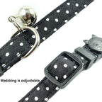 Cat Collar with Bell and Bow Tie, Breakaway Clasp Cute Dots Kitty Kitten Collar - Image 6