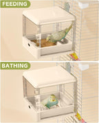 septillar Bird Feeder and Bath for Cage, Hanging Bird Bathtub Bath Shower Box - Image 4