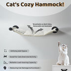 Cat Hammock Wall Mounted, 22.44 x 13.78 inch Wall Mounted Cat Shelves, Metal - Image 3