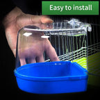 Tfwadmx Bird Cage Bath Parrot Bath Box Accessory Supplies Hanging Bathing Tub - Image 4