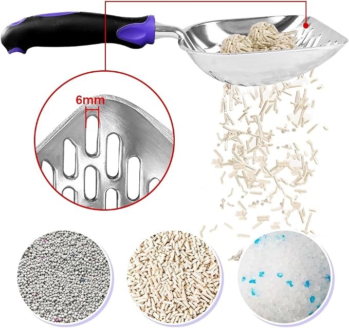 Cat Litter Scoop-Metal Cat Scooper-Long Handle Scoop, Cat Scooper-Poop - Image 3