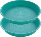 2 Pack of 14 inch Plant Saucers Bird Bath Bow Round, Plastic Plant Saucer Tray by Bleuhome