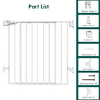 Babelio Baby Gate for Stairs, Kitchen & Doorways, 26-43" W 28" H No Bottom Bar| - Image 7