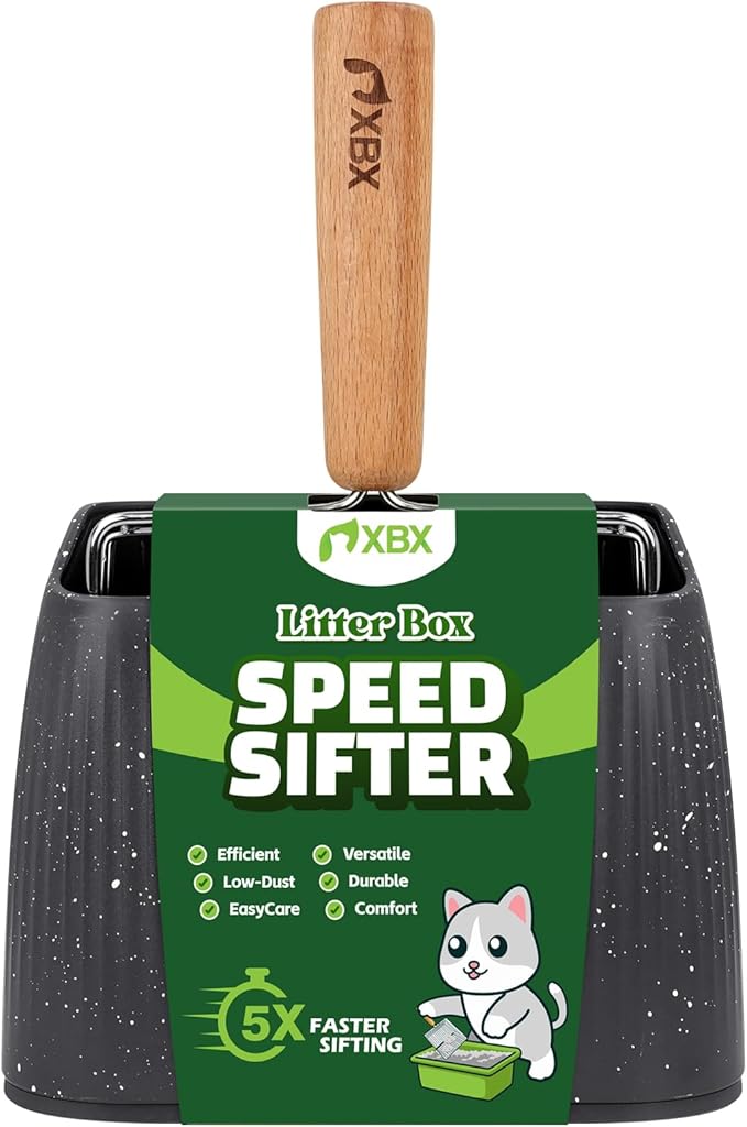 XBX Cat Litter Scoop with Holder, Heavy Duty Litter Sifter, Stainless Steel - Image 3