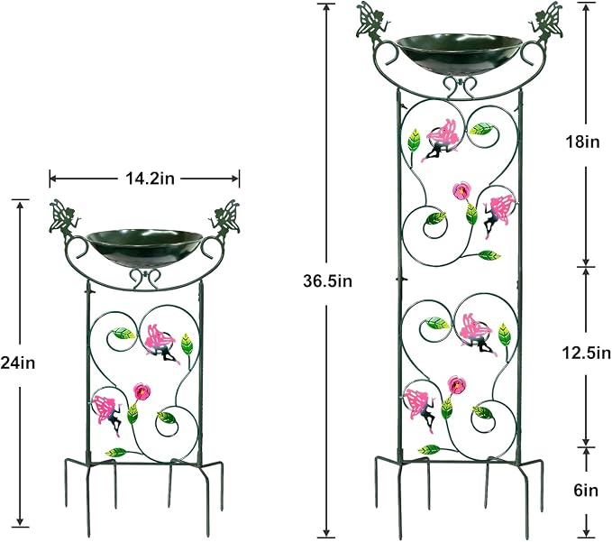 HONGLAND 36.5" Metal Bird Bath - Image 2