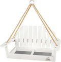 Solution4Patio White Swing Bird Feeder, Squirrel-Proof Metal Mesh Tray by Solution4PatioExpertinGardenCreation