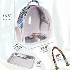 Bird Traval Carrier Cage, Vet Transport Book Bag Floral Printed - Image 2