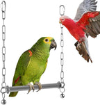 Stainless Steel Large Bird Swing, Hanging Heavy Duty Parrot Swings Perches by DBNESS