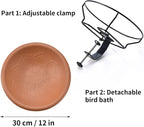 Bird Bath Deck Mounted 12 Inches, Deck Adjustable Steel Clamp 3.5 Inches - Image 5