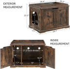 unipaws Cat Litter Box Enclosure Furniture, Dog Proof Hidden Litter Box Cover - Image 6