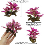 Smoothedo-Pets Fish Tank Decorations Aquarium Decor Ornaments Betta Pink Leaf - Image 4