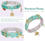 PetsHome Cat Collar, Dog Collar, PU Leather Adjustable Pet Collar - Image 3
