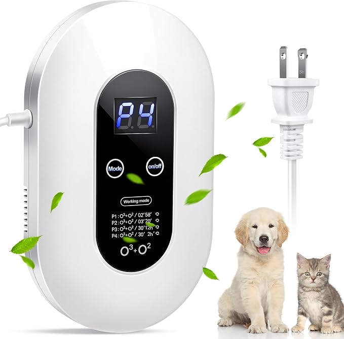 Ozone Odor Eliminator for Strong Odor 99% Cat Litter Deodorizer Dog Poof Odor by ICARE