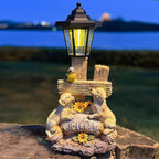 Outside Dog Statue with Solar Lantern, Garden Welcome Sign Dog Solar Figurines - Image 7