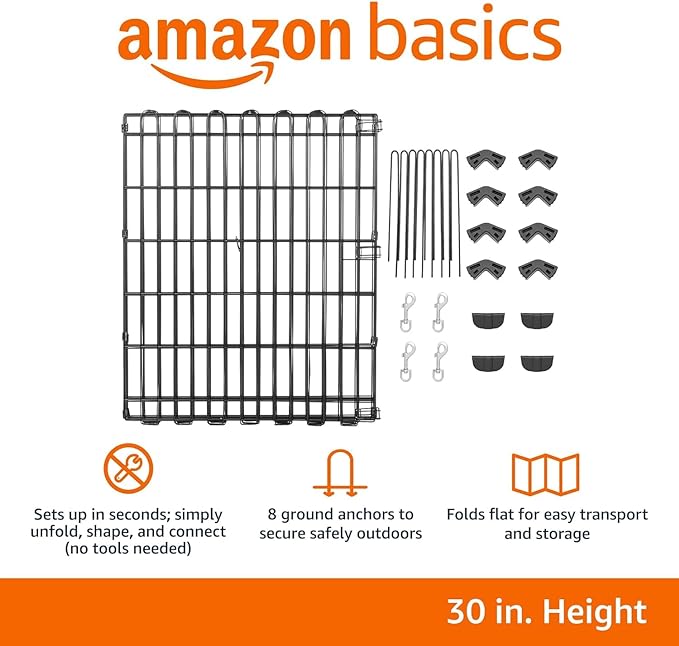 Amazon Basics Foldable Octagonal Metal Exercise Dog Playpen - Image 5